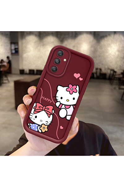 Hontinga حافظة هاتف من مادة السيليكون مقاومة للصدمات بنمط كيتي متوافقة مع هات...