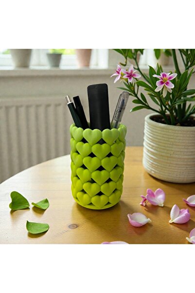 DDM GLOBAL Heart-Shaped Pen Holder – Cute and Decorative Desk Organizer (10.5...