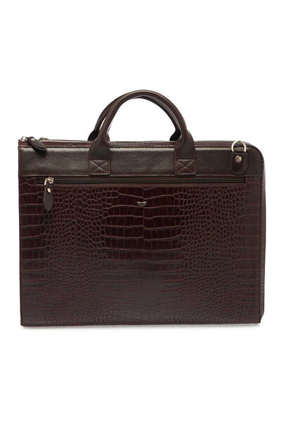 Tergan Kahverengi Hakiki Deri Unisex Evrak Çantası - S1EV00021218-T6K