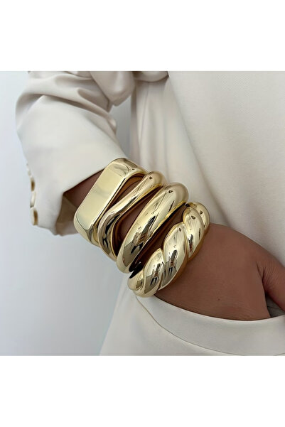 Ervalina Basic Düz Kadın Kelepçe Bileklikler (Karışık Gönderim)