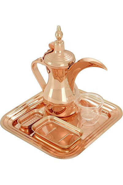 Biki Luxury Arabic Coffee Set, Stainless Steel, 300ml, Rose Gold Color