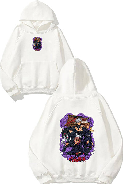 urbvn سويت شيرت أبيض كبير الحجم بطباعة تصميم ساموراي كيدز