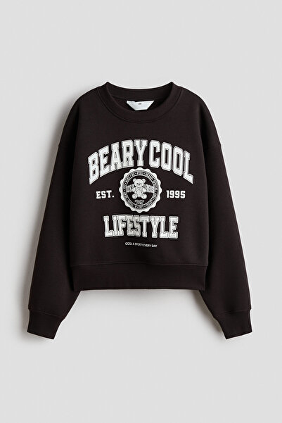 H&M Motif Detaylı Sweatshirt