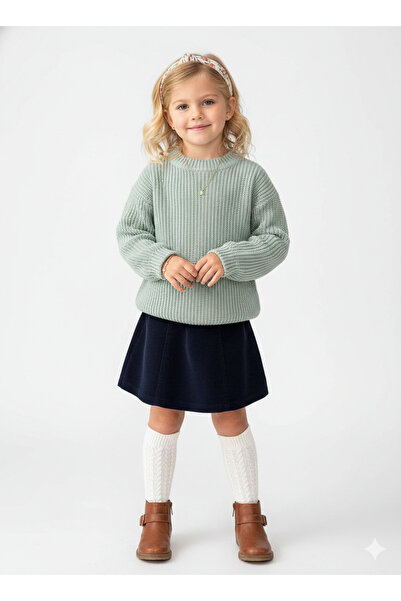 CLOUDY WEAR&DESİGN Pulover tricotat Selanik cu gât tip bicicletă pentru fete ...