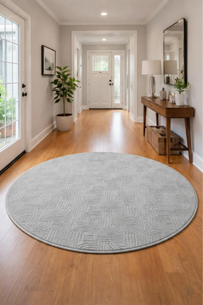 Raschel Carpet Premium Yuvarlak Yıkanabilir Leke Tutmaz Bohem Yolluk Halısı Ö...