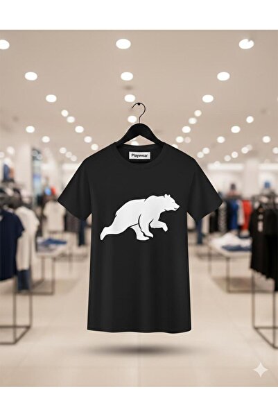 playwear PLAY WEAR Tricou unisex cu imprimeu SHADOW BEAR, cu guler rotund