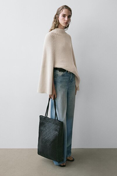 Massimo Dutti Yüksek bel geniş paça jean