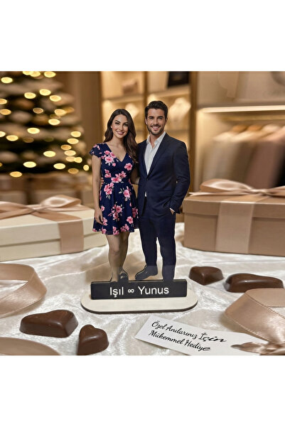 MK Sanart Sevgiliye Hediye Kişiye Özel Fotoğraflı Ahşap Biblo - Yıldönümü ve ...