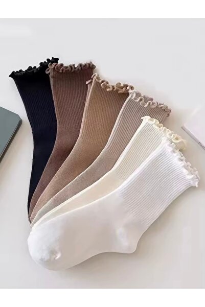 Lin Collection Set of 6 Women's Ruffled Tennis Socks