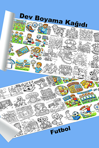 metafortoys Futbol Dev Boyama Kağıdı 2.5 metre x 62 cm Kağıt Aktivite Rulosu