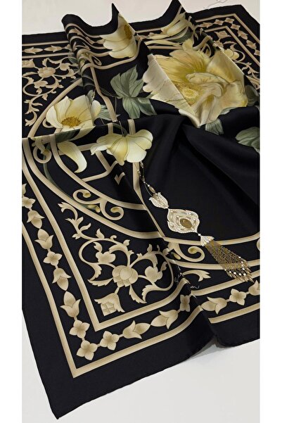 Zerafetim Twill Silk Scarf Black