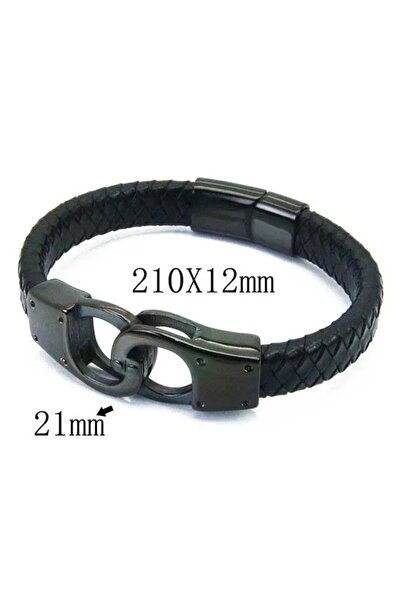 FB Bratara piele si Inox barbati