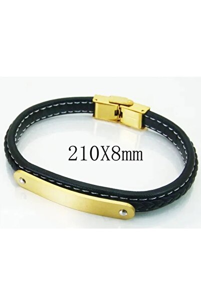 FB Bratara piele si inox pentru barbati