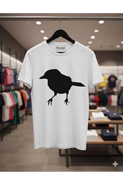 playwear PLAY WEAR Tricou unisex cu imprimeu SHADOW CROW, cu guler rotund