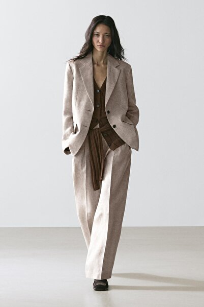 Massimo Dutti Keten takım blazer