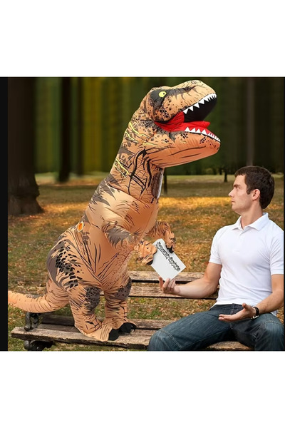 BABUN Eğlenceli Giyilebilir Şişme T-Rex Temalı Parti Doğum Günü Dinozor Kostü...