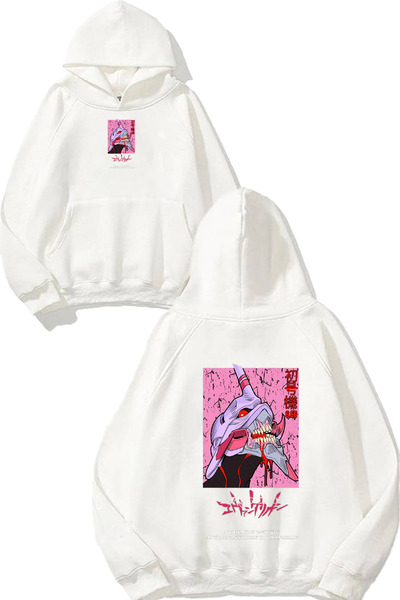 urbvn سويت شيرت أبيض كبير الحجم بطباعة تصميم مونستر الياباني