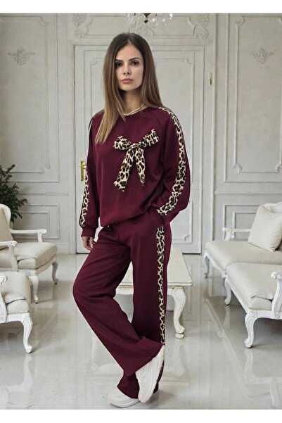 GLAMSI Casual outfit with animal-print inserts and bow