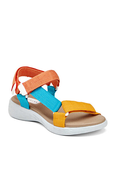 Tergan Renkli Tekstil Kadın Sandalet - K25Y1SN67866-U5Q