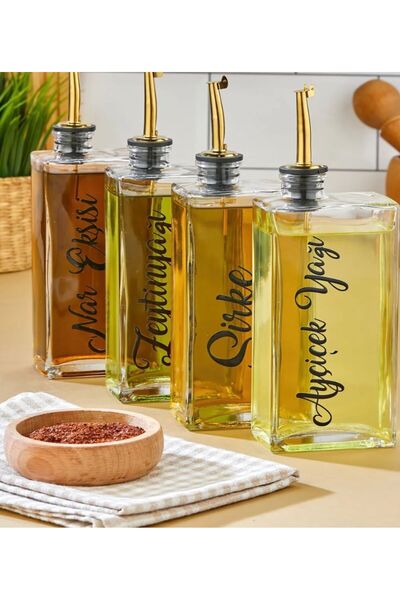 MODA OZY 2'li Zeytin Yağı Ayçiçek Yağı Transfer Etiket Suya Yağa Dayanıklı Etiket Seti 13x3 cm