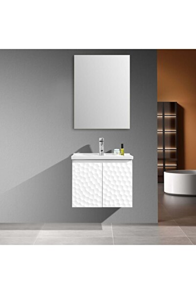 Milano Luxe Pearl Vanity with LED Mirror & Ceramic Top - 600x390mm, White Ply...