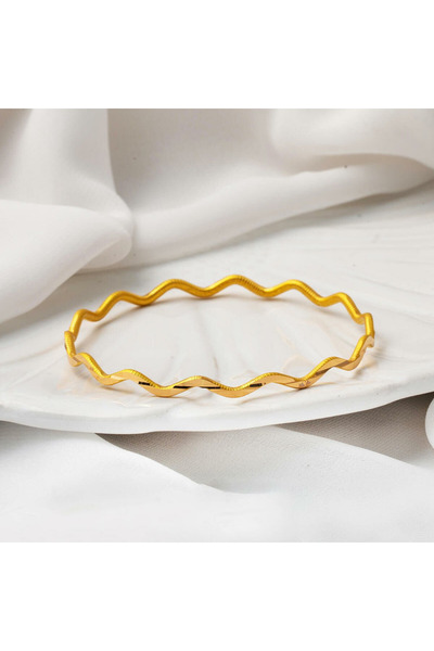 CİHAN GOLD 10 Gr 22 Ayar Zikzak Kibrit Çöpü Bilezik, 58-60-62-64-66-68 Beden