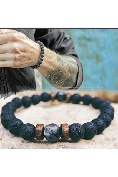 best bioenerji taş terapi Lava Natural Stone Bracelet 8 mm