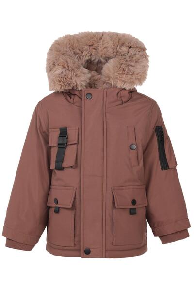 Civil Boys Hooded Fur Coat for 2-5 Years Old - Brown 2-3 Years Old