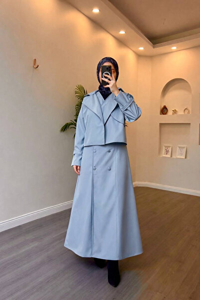 Esre Store 4570 - Bondit Fabric Double Hijab Set Blue