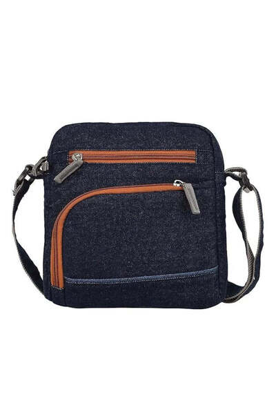 The Purani Jeans Artistic & Elegant Denim Sling Bag, "Blue" Multi-purpose Bag...