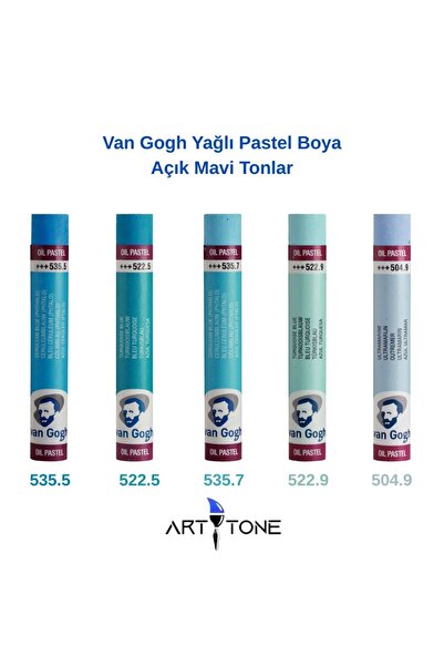 Talens Van Gogh Yağlı Pastel (Oil Pastel) Seti 5'li Açık Mavi Tonları – Sanat...