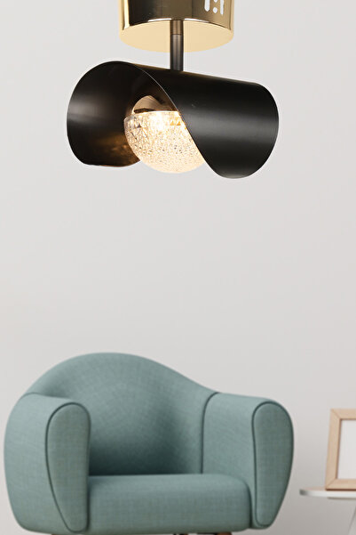 Begüsa Aleksa Ledli Tekli Avize Gold Kaplama