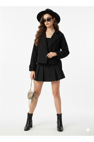 ribana Women's belted short jacket with cuffed sleeves - style 4882