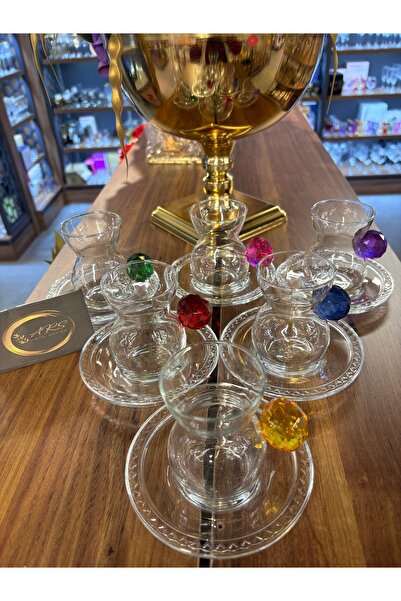 Glassware Luxury Design Kristal Bulk Paşabahçe Ethnic Tea Set, 12 Piece Tea S...