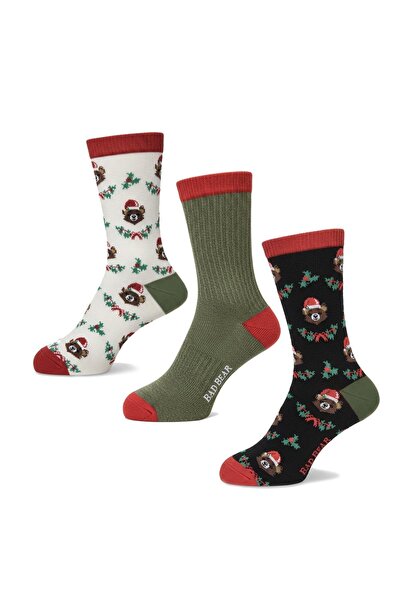 Bad Bear New Bear Çok Renkli Unisex 3'lü Çorap