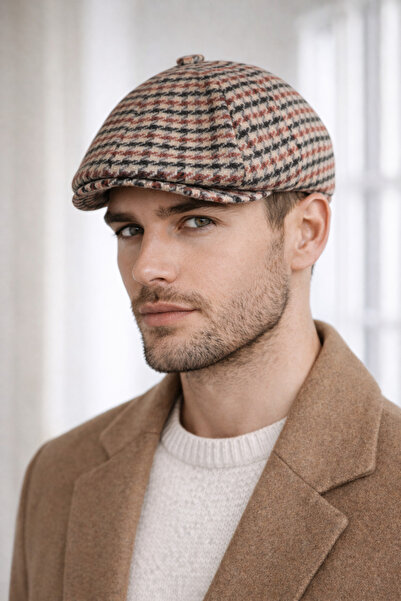 HatClub Exclusive Men's Patterned Tweed Cap Hat Winter Wool Textured Vintage ...