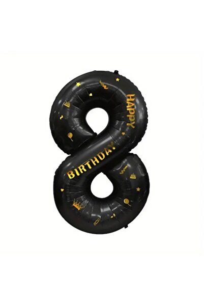 Avaleea Balon folie metalică, număr 8, temă La mulți ani