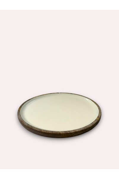 FARALYAHOME Mango Wood Serving Plate 25X25X2 cm Presentation Plate Dinner Pla...