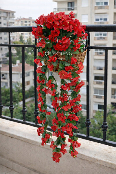 çiçek rengi dekor 70 cm Yapay Kırmızı Sarkıt Menekşe – Doğal Görünümlü Dekora...