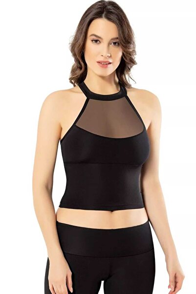 Mestore Padded Diver Model Crop Women's Bustier Black