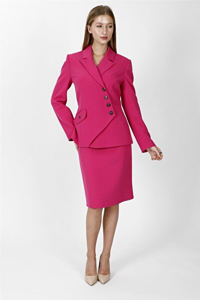 ÖNDER ÖZSOY Men's Collared Asymmetrical Double-Breasted Jacket & Short Pencil...