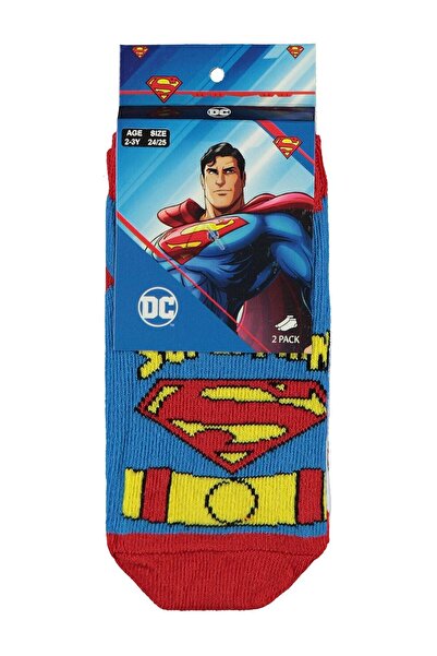 Superman Süperman 2-12 Yaş Erkek Patik Çorap - Standart 12-13 Yaş