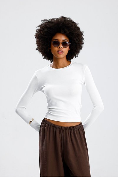 ROSE ARYA Off-White Long Sleeve Finger Badi