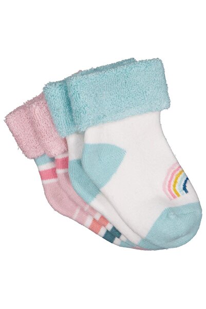 Civil Baby Дъга извита кърпа 6- 2-комплект бебешки чорапи за момичета - станд...