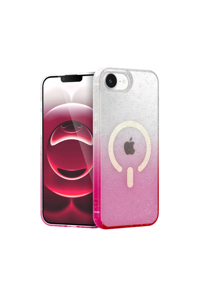 eco port غطاء آيفون 16e بوميل شايني ماج سيف - وردي