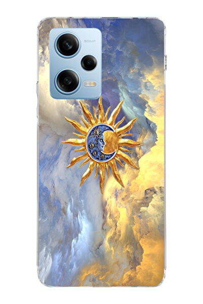 moonset Redmi Note 12 Pro 5G Uyumlu Baskılı Yumuşak Silikon Şeffaf Telefon Kı...