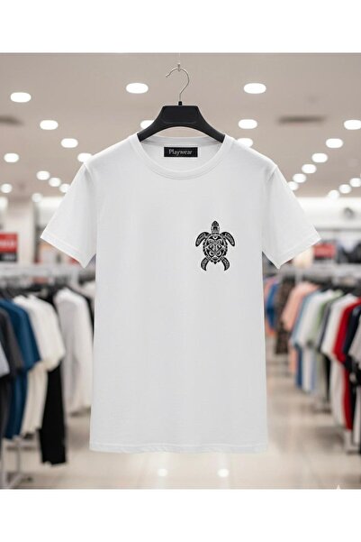 playwear PLAY WEAR Tricou unisex cu imprimeu pe piept, cu guler rotund, model...