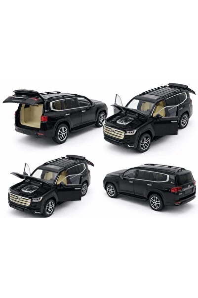 Asya Oyuncak مجموعة معلبة بمقياس 1/24 سيارة تويوتا لاند كروزر معدنية سوداء