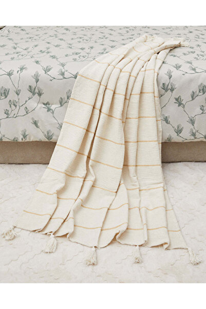 REDTAG بطانية جاكار لامعة بلون عاجي