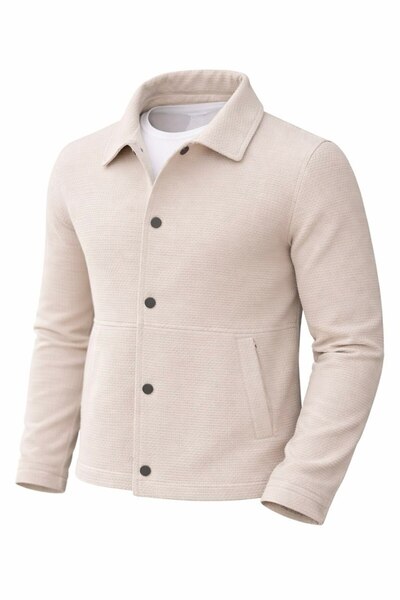 LUMAST Jachetă din material elastic confortabil, cu închidere prin capse, cro...